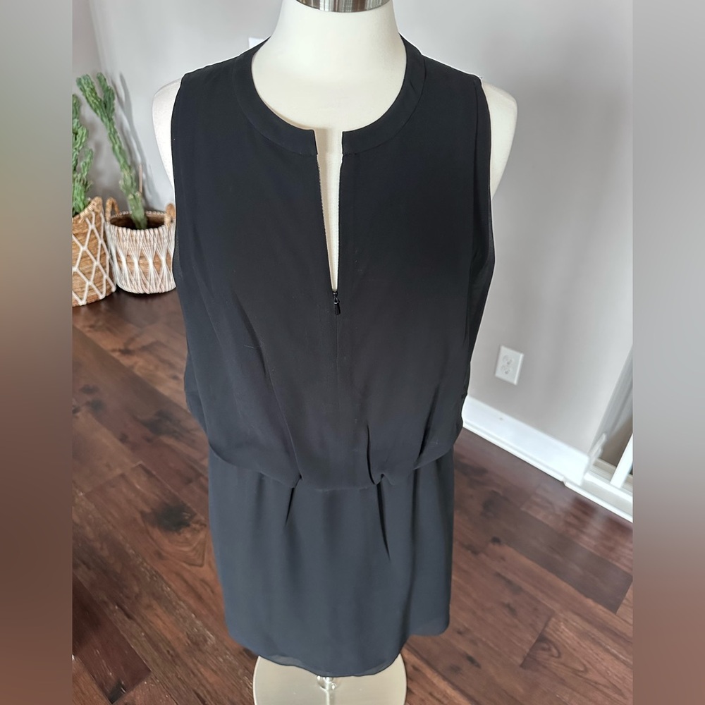 Banana Republic Little Black Dress Chiffon Georgette Date Night Size 14 NWT - Picture 2 of 11